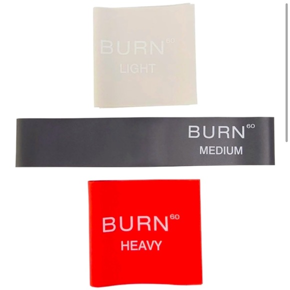 NIB Burn 60 Resistance Bands Set of 3 Light, Medium and Heavy Resistance Bands - Picture 7 of 14